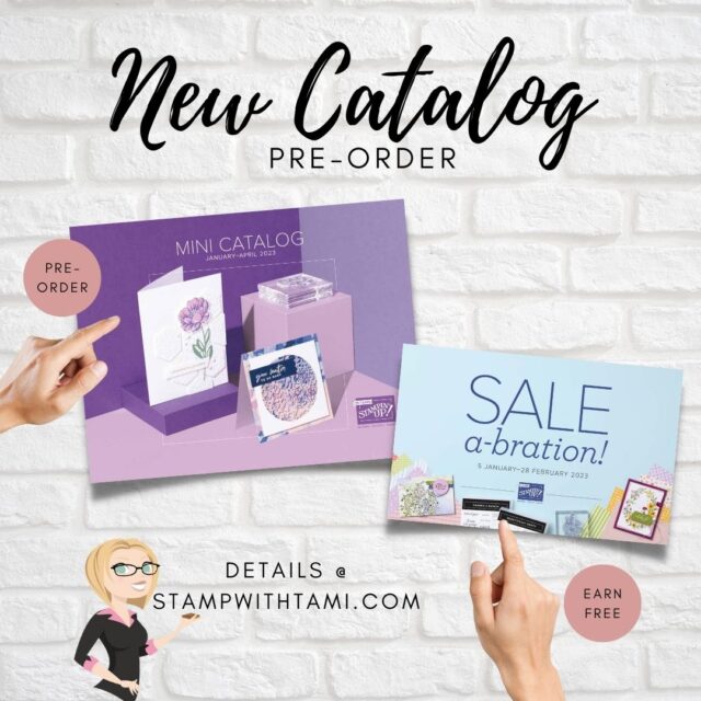 2023 Mini Catalog Pre-Order & Sale-A-Bration  Demonstrators: December 1
Demo Kit: December 1
Customers: January 5  Today's the day the new 2023 Stampin’ Up January-April Mini Catalog is now available to demonstrators. In addition, demonstrator can earn free 2023 Catalog Sale-a-bration products beginning today on all demo orders. How cool is that?  It's like getting an additional month of SAB.  You can also get Mini catalog products in your demo kit, which is really the BEST DEAL.  WANT IT ALL?  If you find more then $99 worth of retiring, pre-order and current products on your wish list, consider purchasing the demo kit for the very best deal. You'll get $26 free and free shipping. Click here for details.
