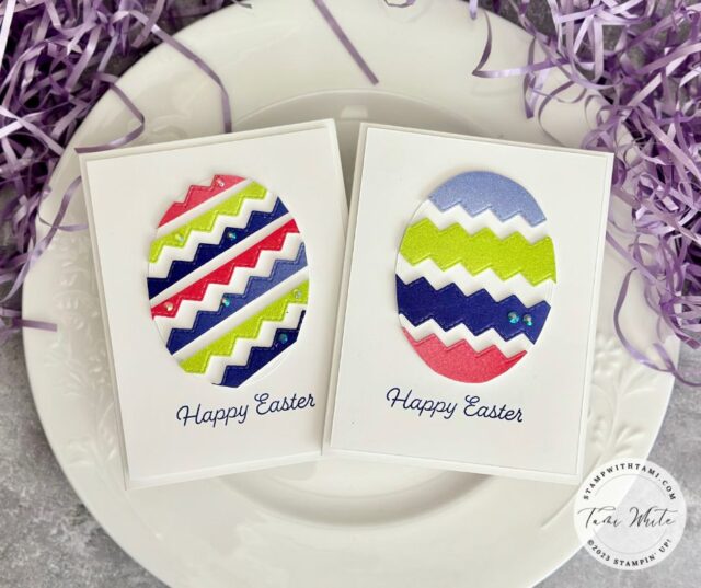 GLIMMERY GROOVY EASTER EGG CARDS
Are you looking to make a unique Easter egg card that stands out from the ordinary? If so, then you'll be excited to try out these groovy glimmery Easter egg cards. Using the Basic Border Dies and In color Glimmer Paper, you can make two stunning Easter egg cards in no time — and all with the same materials. Not only are these cards showstoppers, but they're also incredibly simple to make — even with basic crafting skills. Plus, the second card is made from the scraps of the first — so there's no waste! 
I have instructions and a helpful video below.