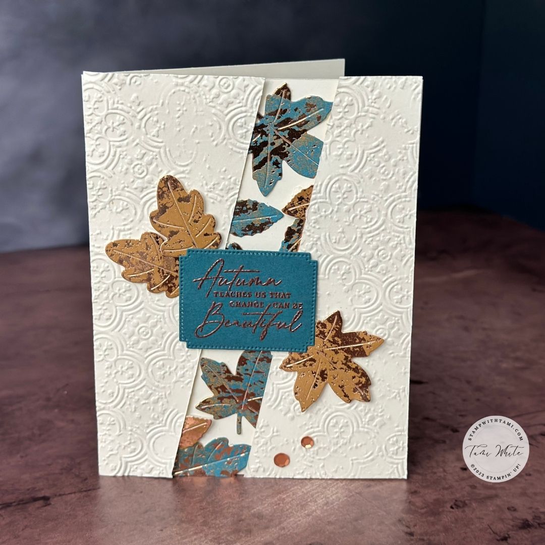 Diagonal Reveal Card [All About Autumn Series #4]