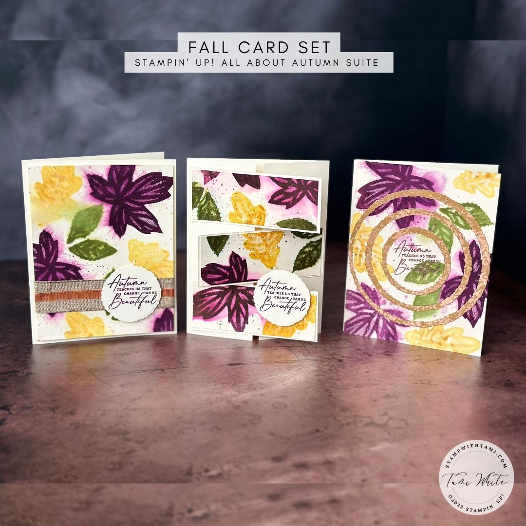 Fall Watercolor Spritz & Splatter Card Set [All About Autumn Series #1-3]