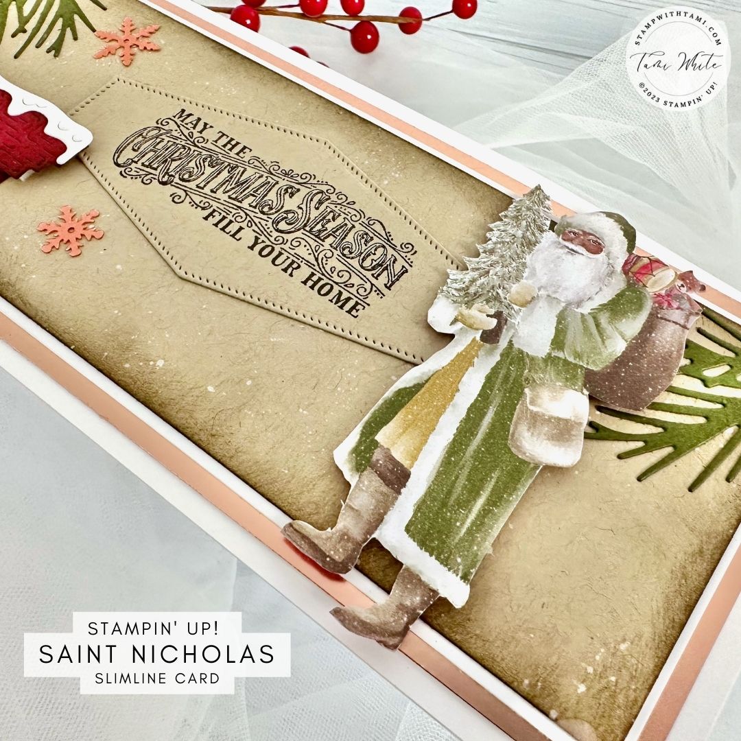 Vintage Saint Nicholas Slimline Holiday Card