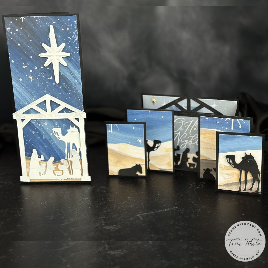 O Holy Night Fun Fold & Slimline Cards [Cascading Panel Series #2]