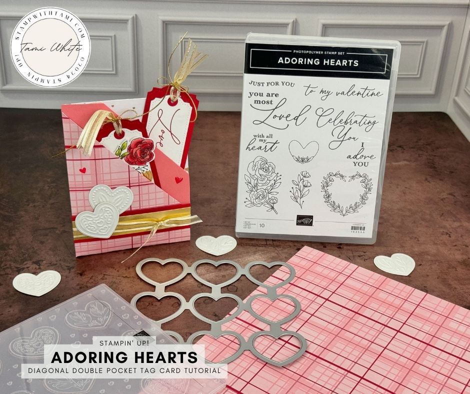 Love from Diagonal Heart stamp