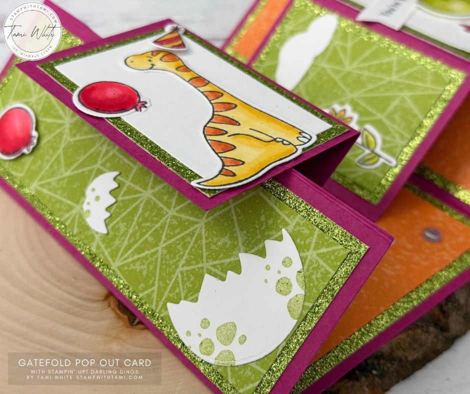 Darling Dino Accordion Gatefold Card – Series #7 - Stampin' Up