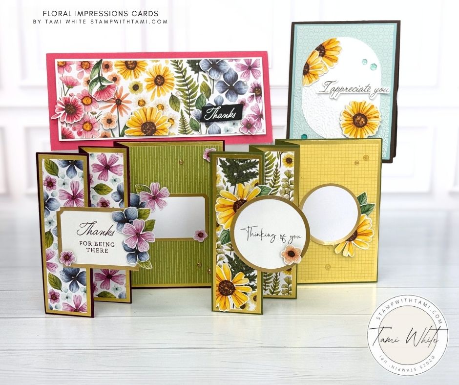 公式カードカタログ 2nd complete 付録　8枚セット　プロモ おまけ付 Accordion Fold Cards with Floral Impressions - Stampin' Up