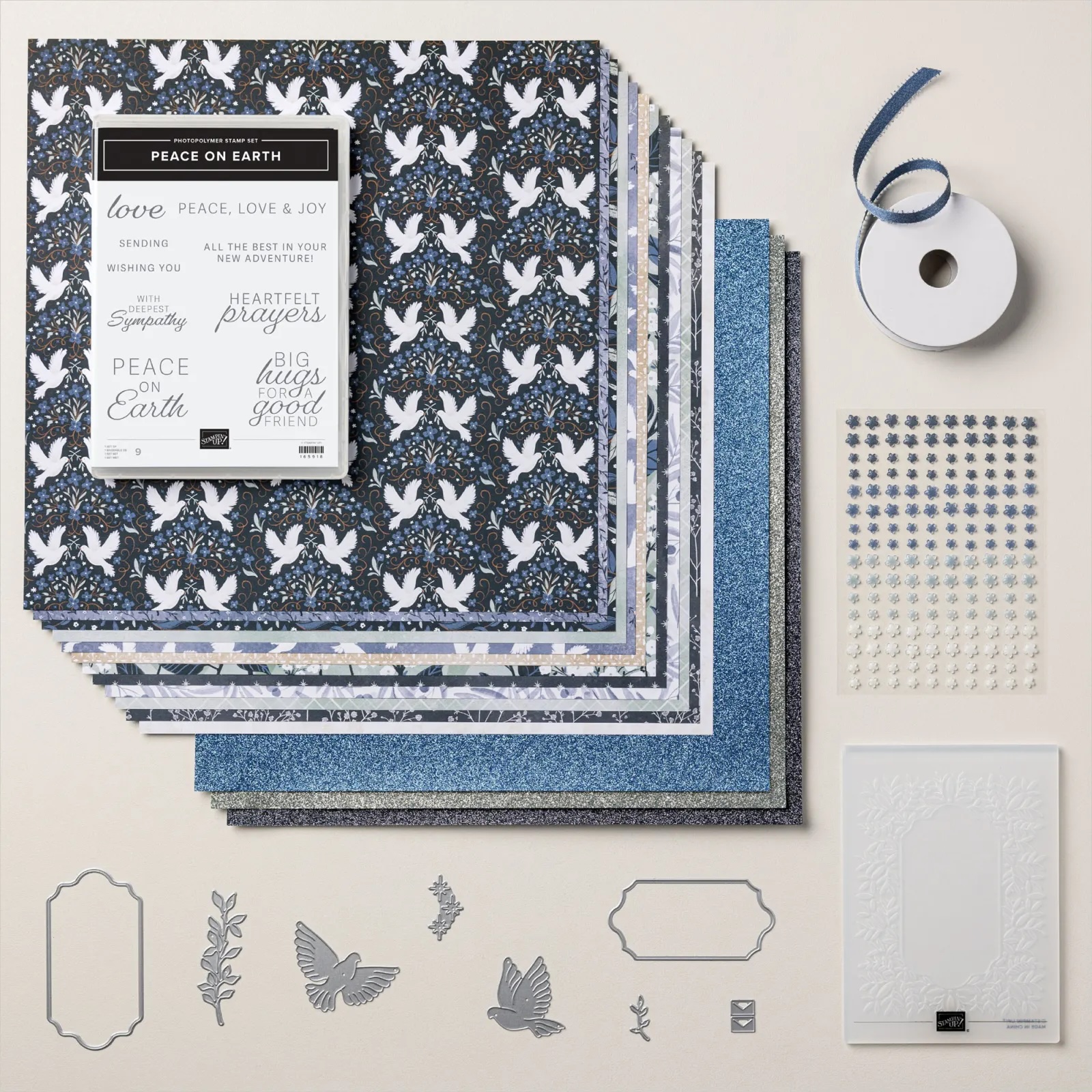 PEACE MAKER カードセット Two Corner Pop Up Cards with the Peaceful Garden Suite - Stampin