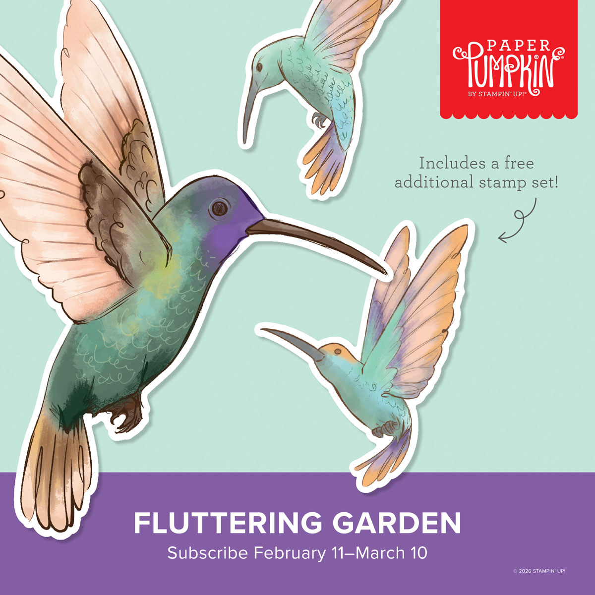 March 2026 Paper Pumpkin: Fluttering Garden + Free Stamp Set