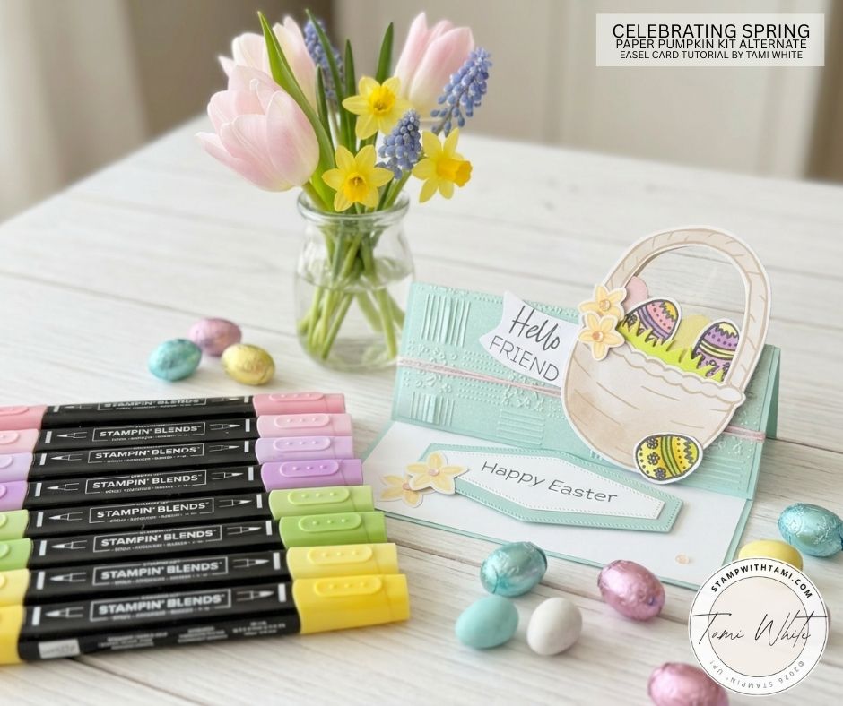 Easter Basket Pop Up Easel Fold Card - Stampin' Up! Demonstrator