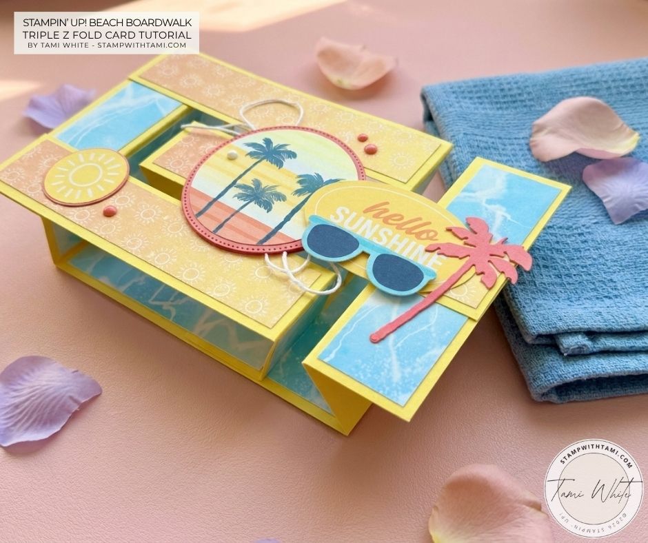 Beach Boardwalk Triple Z Fold Card Tutorial - Stampin' Up