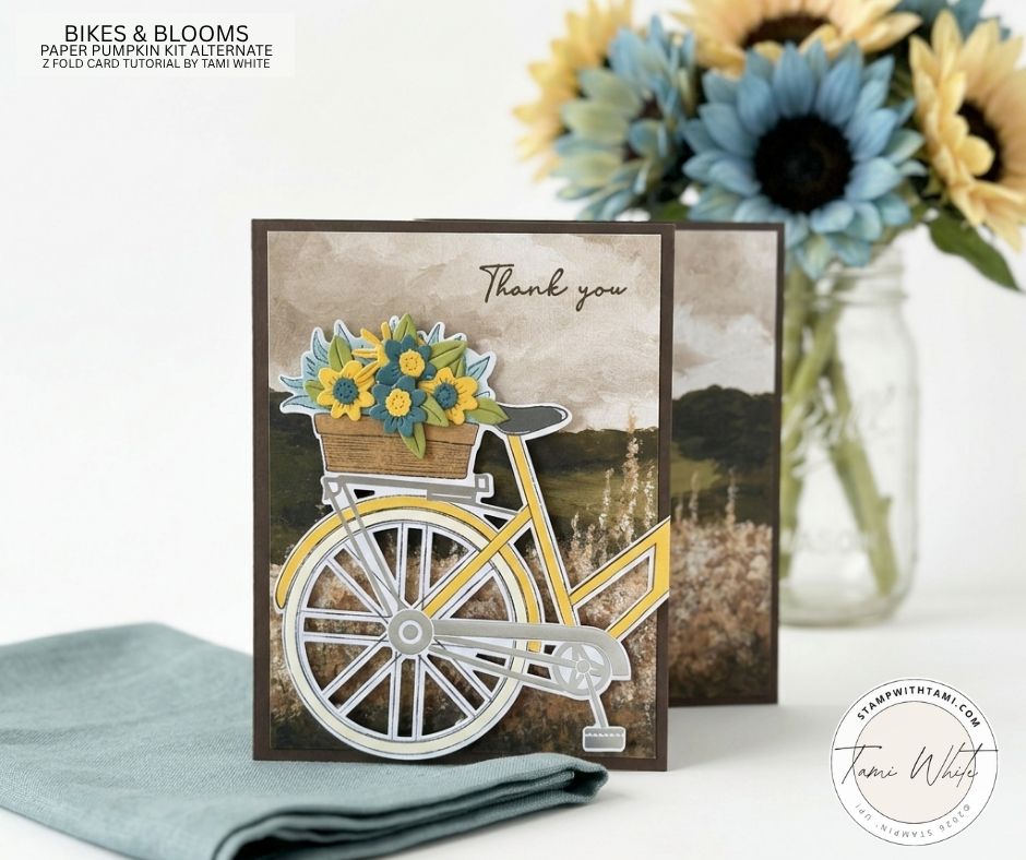 Bikes and Blooms Z Fold Card - Stampin' Up! Demonstrator: Tami