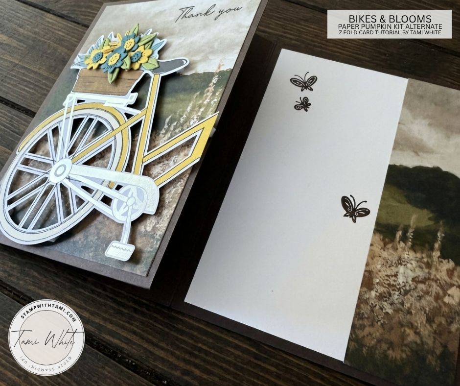 Bikes and Blooms Z Fold Card - Stampin' Up! Demonstrator: Tami