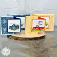 Stampin Up Trucking Along Double Z Fold Cards Tutorial