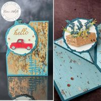 Stampin Up Trucking Along Corner Flip CORNER FLIP FOLD SERIES #5