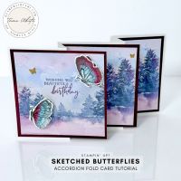 SKETCHED BUTTERFLIES ACCORDION FOLD