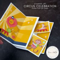 CIRCUS CELEBRATION FLASH POP UP CARD CIRCUS CELEBRATION FLASH POP UP CARD